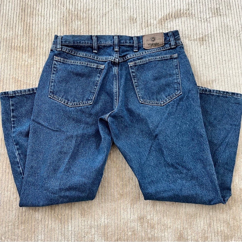 Mens Wrangler Denim Jeans Blue Relaxed Fit Size 34x29 - Picture 6 of 8